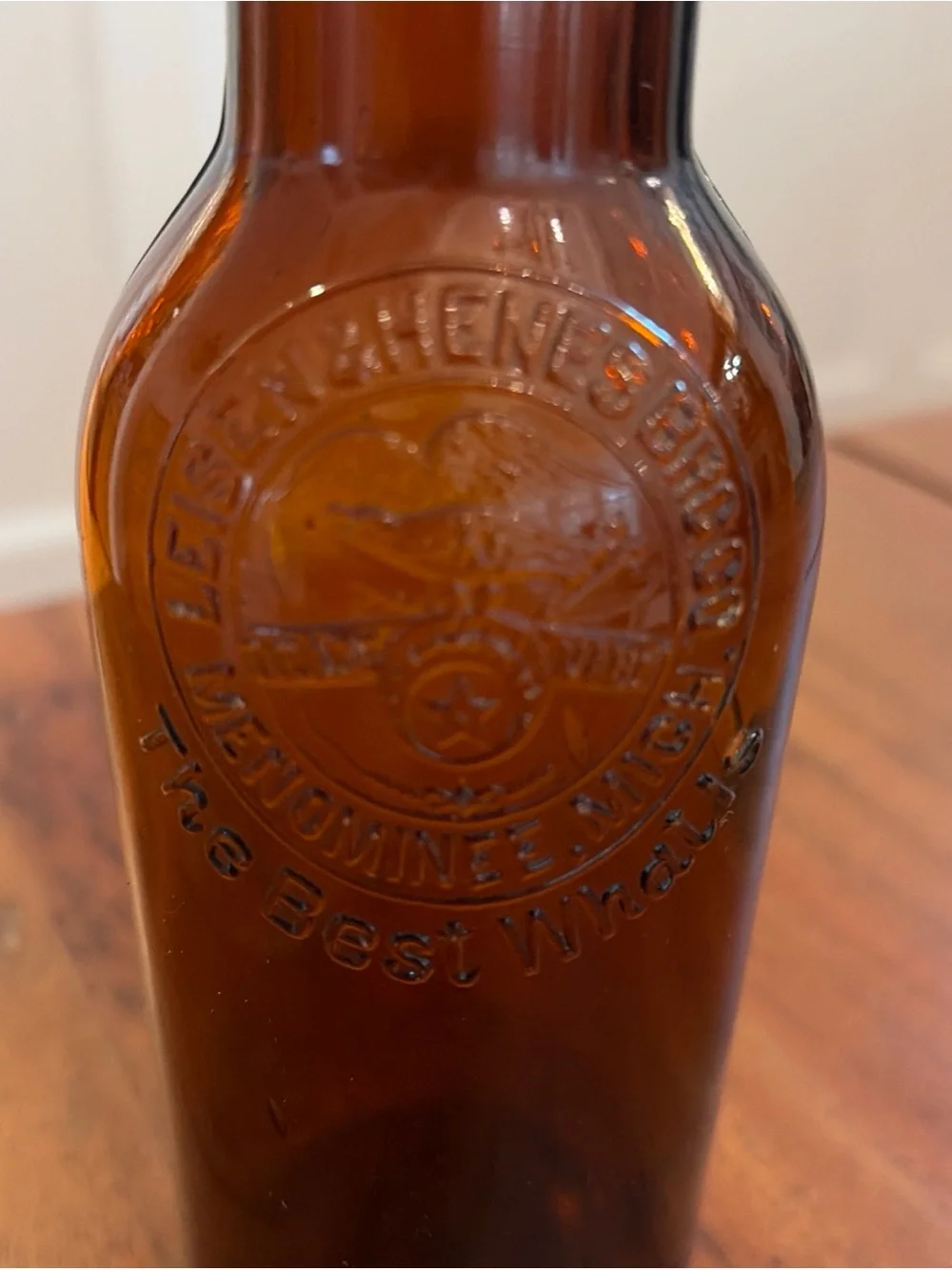 Two Antique Leisen & Henes Menominee MI Beer Bottles Pre-Pro WF&S Cream City
